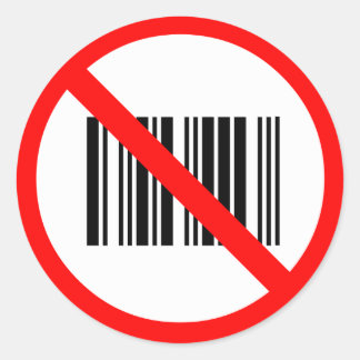 Keine Bar Codes Runder Aufkleber