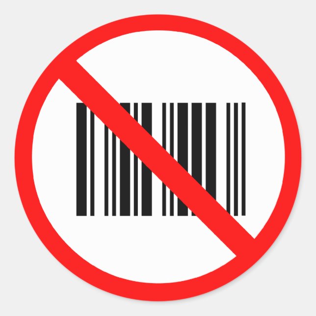 Keine Bar Codes Runder Aufkleber (Vorderseite)