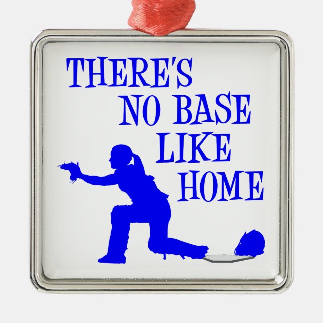 Keine Basis mögen Zuhause, blue.png Silbernes Ornament (Vorne)