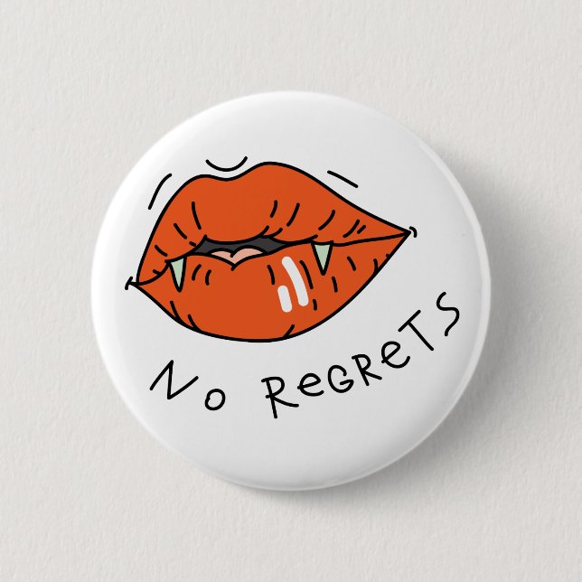 Keine Bedauernswerte Rote Lippen Anti-Valentin Button (Vorderseite)