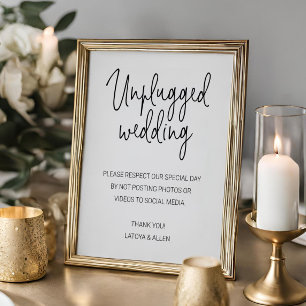 Keine Beiträge auf Social Media Unplugged-Hochzeit Poster