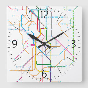 Keine Bezeichnung Quadratische Wanduhr