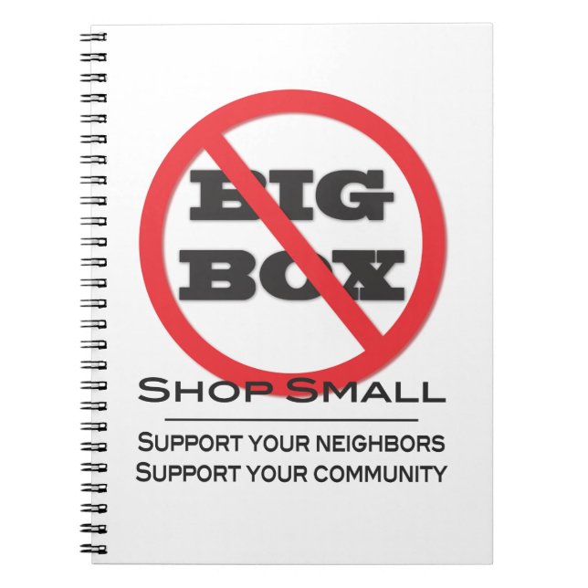 Keine Big Box Stores! Notizblock (Vorderseite)