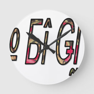 Keine Bigiji-Textkunst Runde Wanduhr