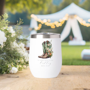 Keine Braut fährt allein florales Cowgirl Boots Cu