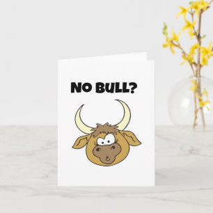 Keine Bull Funny Brown Cartoon Cow Head Art Karte