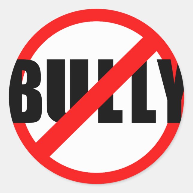 Keine Bully-No-Bully-Schirme, Schweiß, Knöpfe Runder Aufkleber (Vorderseite)