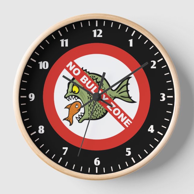 Keine Bully Zone Large Clock Uhr (Vorderseite)
