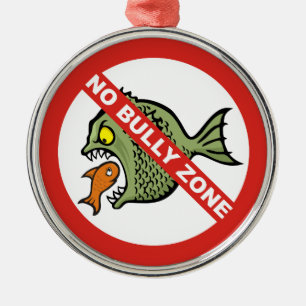 Keine Bully Zone Silbernes Ornament