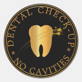 Keine Cavities Dental Karo Up Runder Aufkleber