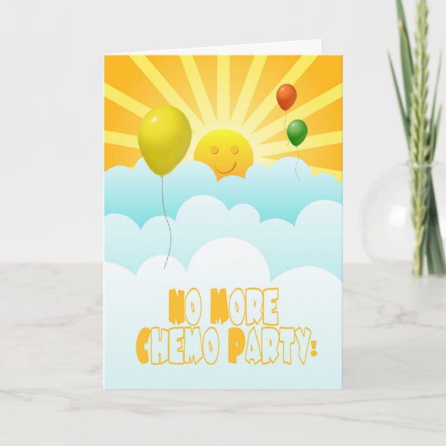 Keine Chemo Balloons und Sonnenschein mehr Einladung (Vorderseite)