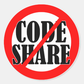 Keine Codeshare! Runder Aufkleber