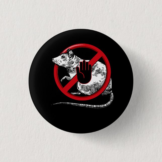 Keine Coole Novelle der Kontrolle Pest durch Ratte Button (Vorderseite)