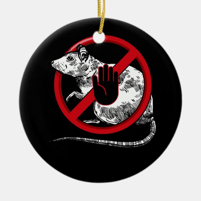 Keine Coole Novelle der Kontrolle Pest durch Ratte Keramik Ornament (Vorne)