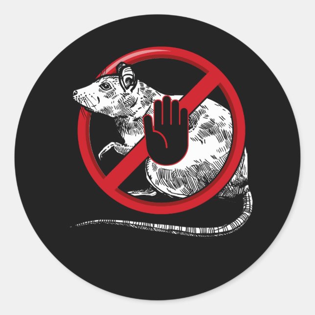 Keine Coole Novelle der Kontrolle Pest durch Ratte Runder Aufkleber (Vorderseite)