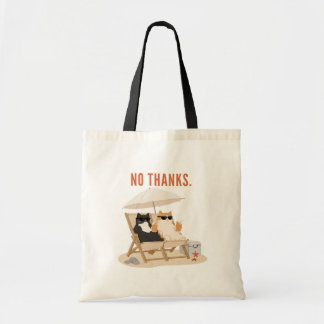 Keine Dankeschön entspannende Katzen Strand Illust Tragetasche