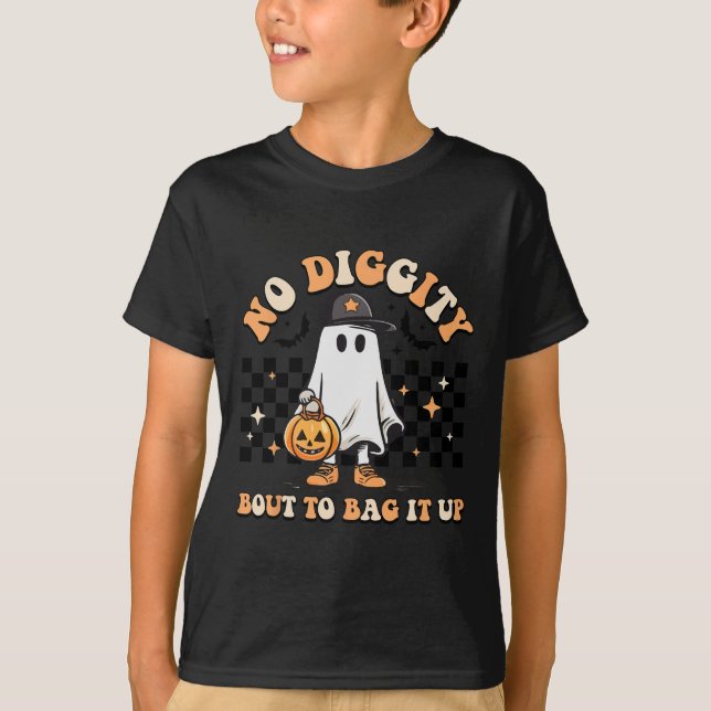 Keine Diggy Bout, um es Niedliches Ghost-Halloween T-Shirt (Vorderseite)