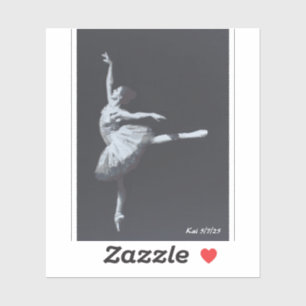 Keine Dramen, nur Freiheit, Schwarz-Weiß-Ballerina Aufkleber