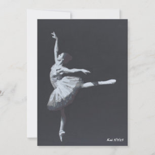 Keine Dramen, nur Freiheit, Schwarz-Weiß-Ballerina Einladung
