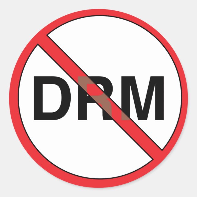 keine DRM-Aufkleber (Digital Right Management) Runder Aufkleber (Vorderseite)