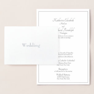Keine Eltern formale Silberstreifen-Hochzeit Folienkarte