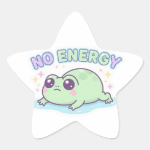 Keine-Energie-Frosch-Aufkleber Süßer müder Frosch, Stern-Aufkleber