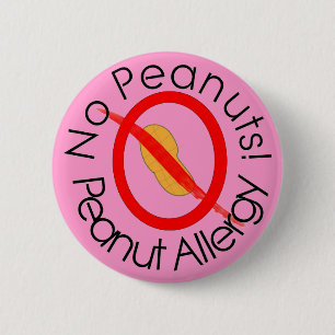 KEINE ERDNÜSSE! Erdnuss-Allergie-Button im Rosa Button