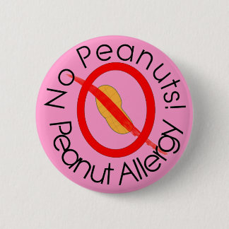 KEINE ERDNÜSSE! Erdnuss-Allergie-Button im Rosa Button
