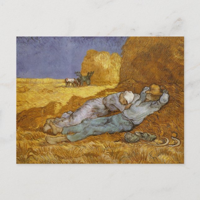 Keine Erholung von Arbeit (Millet) Van Gogh Fine A Postkarte (Vorderseite)