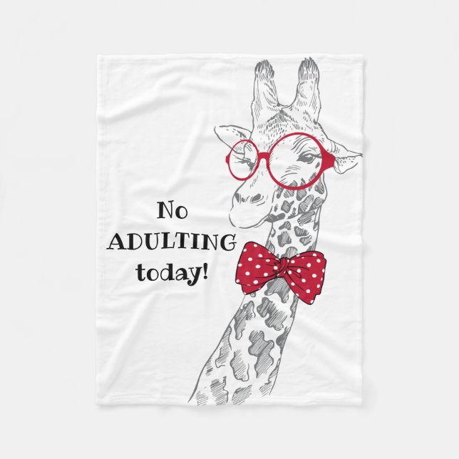 Keine Erwachsene heute Funny Giraffe Fleecedecke (Vorderseite)