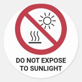 Keine Exposition gegenüber direktem Sonnenlicht, V Runder Aufkleber