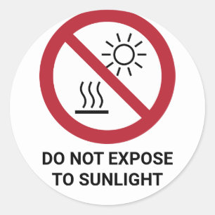 Keine Exposition gegenüber direktem Sonnenlicht, V Runder Aufkleber