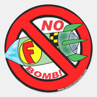 KEINE F-BOMB-STICKER RUNDER AUFKLEBER
