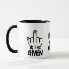Keine F***s gegeben" Minimalistischer Mittelfinger Tasse
