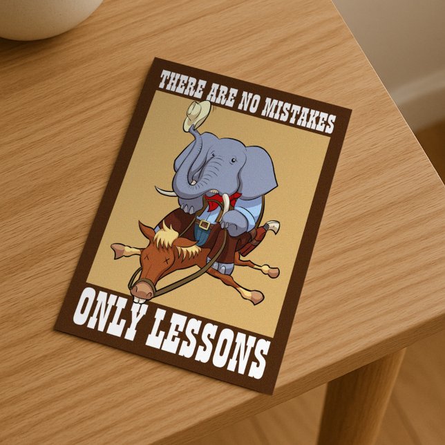 Keine Fehler nur Lektionen Elefanten Cartoon Postkarte (Von Creator hochgeladen)