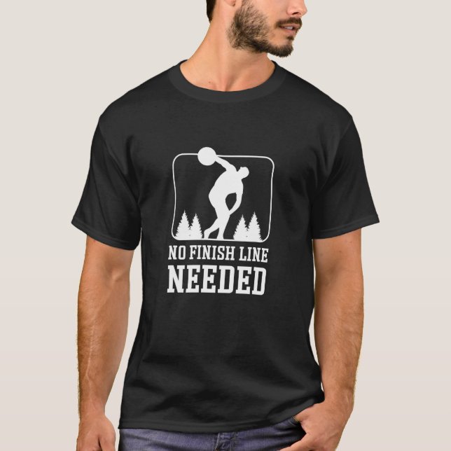 Keine fertige Linie benötigt Discus Thrower Discus T-Shirt (Vorderseite)
