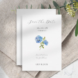 Keine Foto Grau Script Hydrangea Save the Date Kar