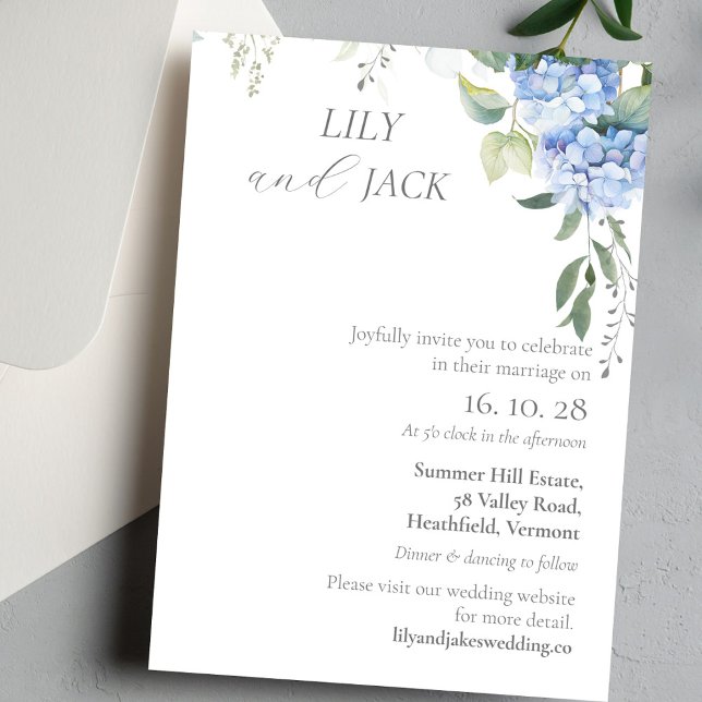Keine Foto Hydrangea Hochzeitskarte (Von Creator hochgeladen)
