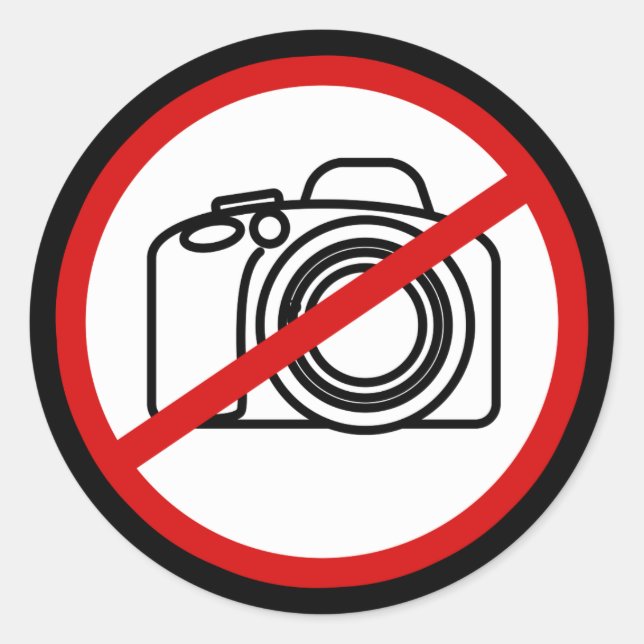 Keine Fotografie erlaubt Aufkleber (Vorderseite)