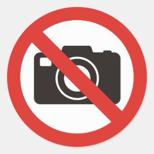 Keine Fotos erlaubt Runder Aufkleber