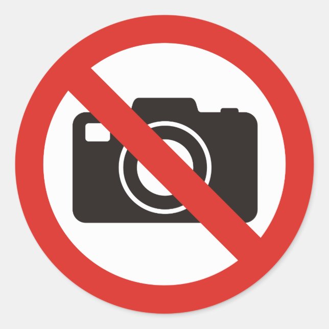 Keine Fotos erlaubt Runder Aufkleber (Vorderseite)