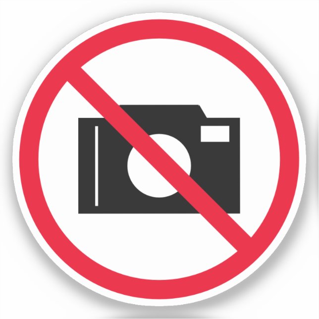 Keine Fotos Kamera verboten Symbol Vinyl Aufkleber (Vorderseite)