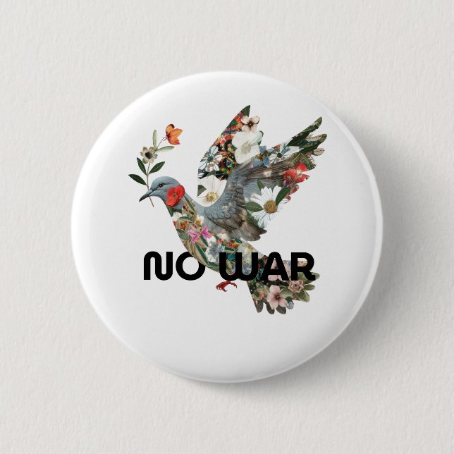 Keine friedenstofische Erklärung Button (Vorderseite)