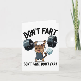 Keine Furz Funny Gym Fitness Cat Workout Weightlif Karte
