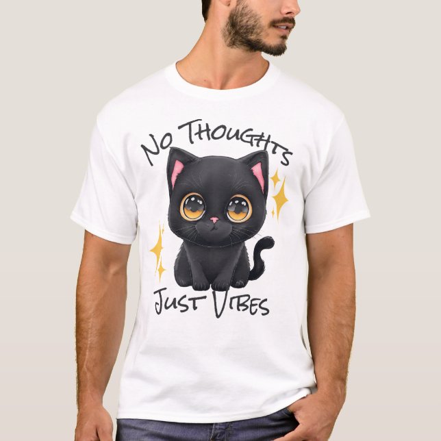 Keine Gedanken nur Vibes - Schwarz T-Shirt (Vorderseite)