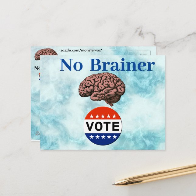 Keine Gehirnwahl Postkarte (Vorderseite/Rückseite Beispiel)