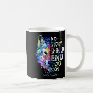 Keine Geschichte sollte zu früh enden Selbstmordbe Kaffeetasse