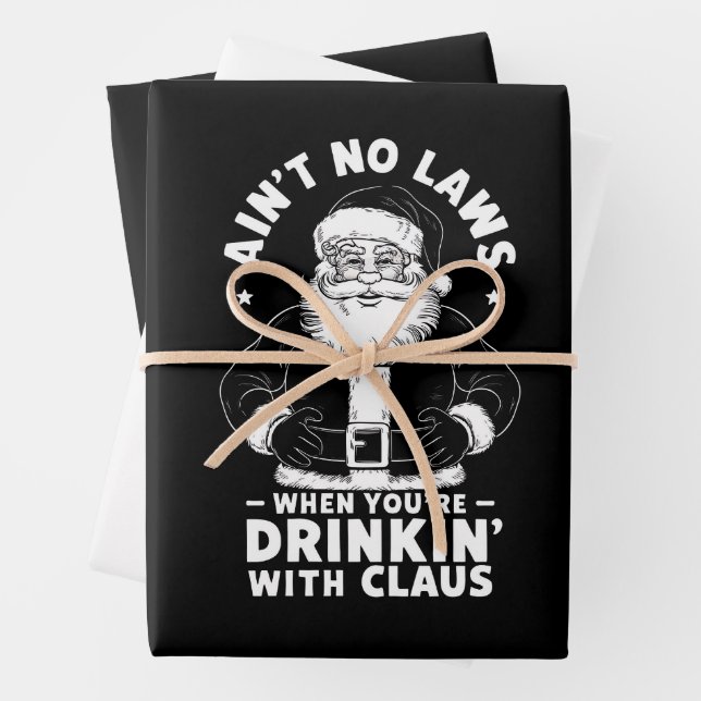 Keine Gesetze beim Trinken mit Claus Christ Geschenkpapier Set (Beispiel)