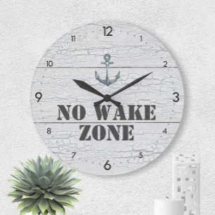 Keine Geweckt Zone Kratzerholz + Anker Nautik Große Wanduhr