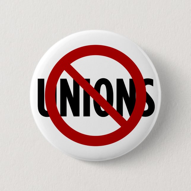 Keine Gewerkschaften Button (Vorderseite)
